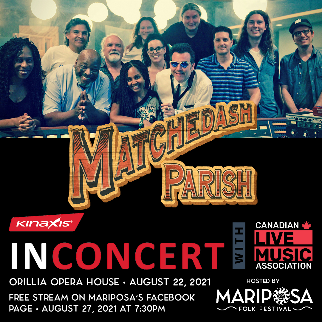Mariposa Folk Festival announces first live event of the year, presenting Matchedash Parish on August 22, 2021 at 7:30pm at the Orillia Opera House as part of the Kinaxis InConcert series